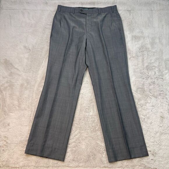 Ted Baker Modern Straight Dress Pants Mens Size 34x30 Gray Slacks Office Formal - Picture 1 of 8